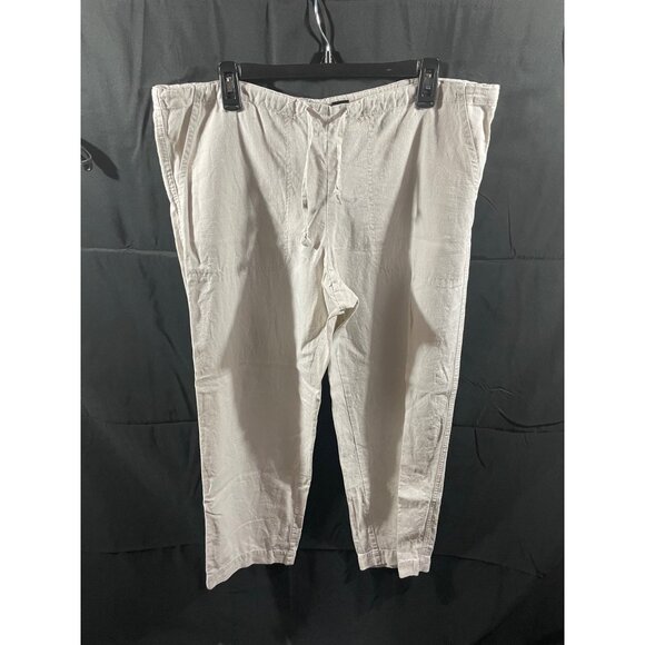 Vintage Pataloha Cream Hemp Straight Leg Pull-On Pants Size Medium - Picture 1 of 6
